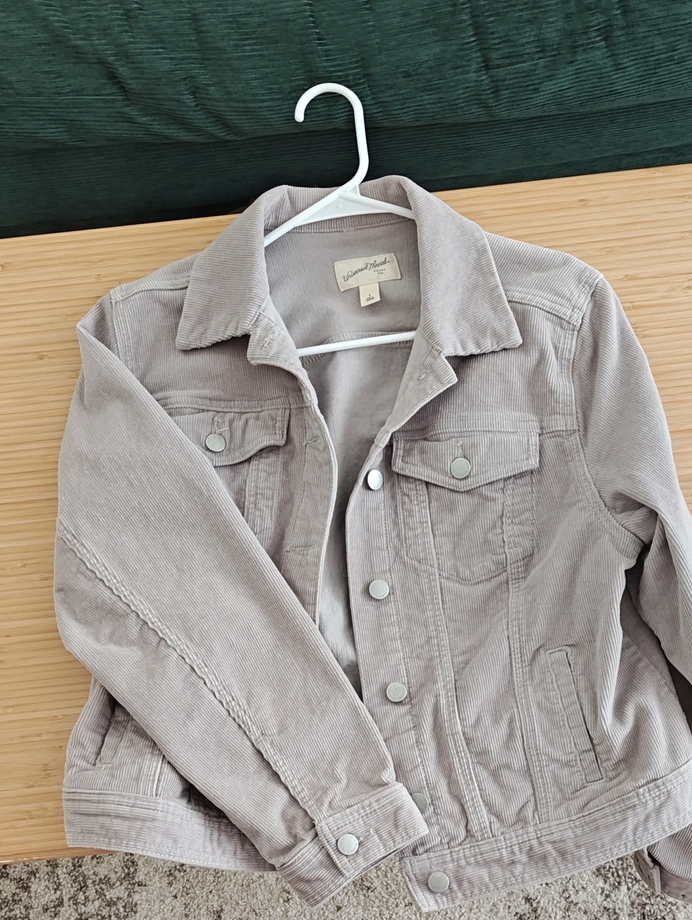 Universal Thread Women's Corduroy Jacket in Light Gray